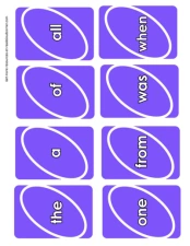 Kindergarten Sight Word Cards: Purple