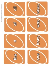 Kindergarten Sight Word Cards: Orange