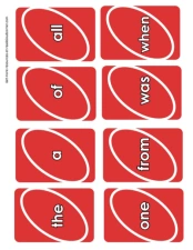 Kindergarten Sight Word Cards: Red