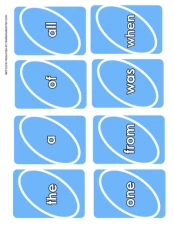 Kindergarten Sight Word Cards: Blue