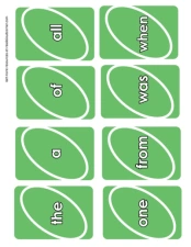 Kindergarten Sight Word Cards: Green