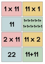 Multiplication 11 (Spoons/Go Fish/Memory) Color