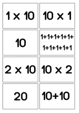 Multiplication 10 (Spoons/Go Fish/Memory) Black & White