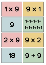 Multiplication 9 (Spoons/Go Fish/Memory) Color