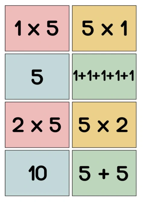 Multiplication 5 (Spoons/Go Fish/Memory) Color