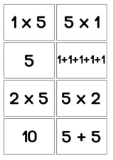 Multiplication 5 (Spoons/Go Fish/Memory) Black & White