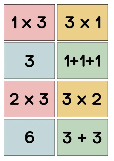 Multiplication 3 (Spoons/Go Fish/Memory) Color