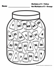 Multiples of 5 Candy Corn