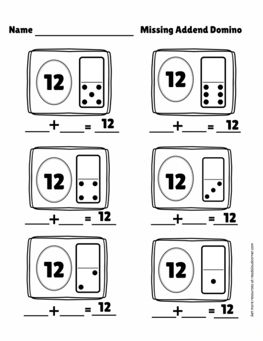 Missing Addend Domino (6-10)