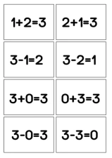 Fact Families 3 (Spoons/Go Fish/Memory) Black & White