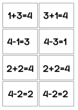 Fact Families 4 (Spoons/Go Fish/Memory) Black & White