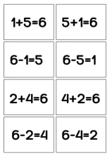 Fact Families 6 (Spoons/Go Fish/Memory) Black & White