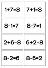 Fact Families 8 (Spoons/Go Fish/Memory) Black & White