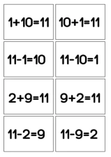 Fact Families 11 (Spoons/Go Fish/Memory) Black & White