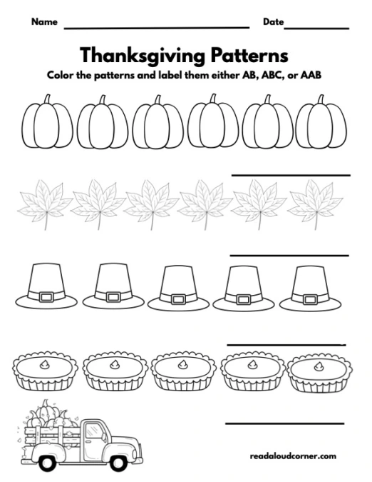 Thanksgiving Math Packet