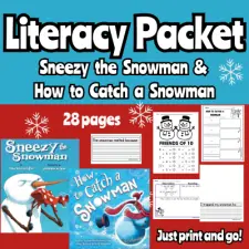 Sneezy the Snowman and How To Catch a Snowman Literacy Packet