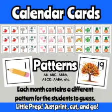 Calendar Cards (Year Long with Patterns)