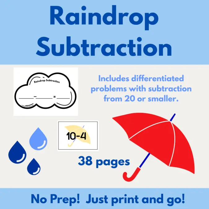 Rain Drop Subtraction Within 20