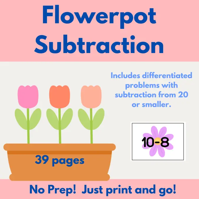 Flowerpot Subtraction Within 20