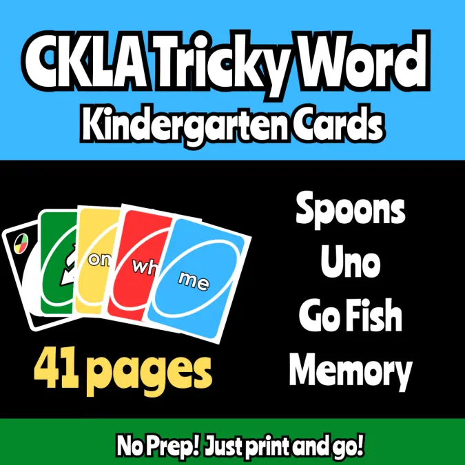 CKLA Kindergarten Tricky Word Cards