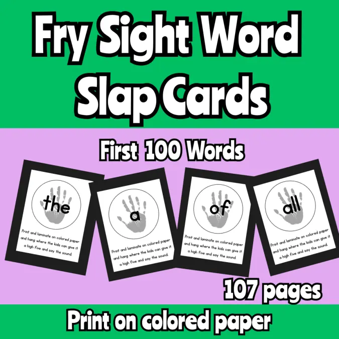 Fry First 100 Sight Word Slap Poster