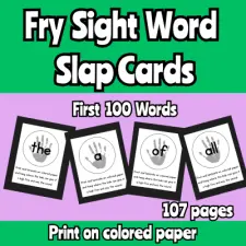 Fry First 100 Sight Word Slap Poster