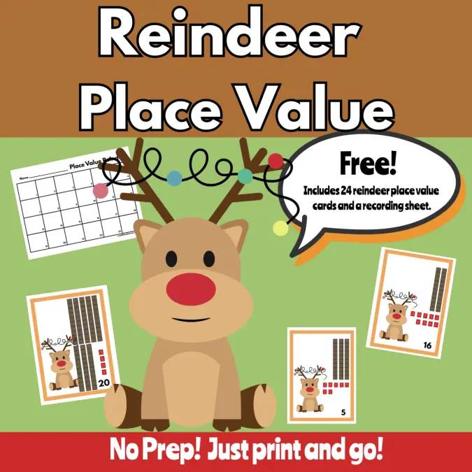 Reindeer Place Value Write The Room