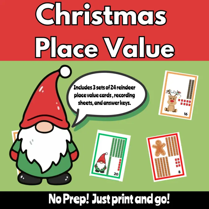 Christmas Place Value Write the Room