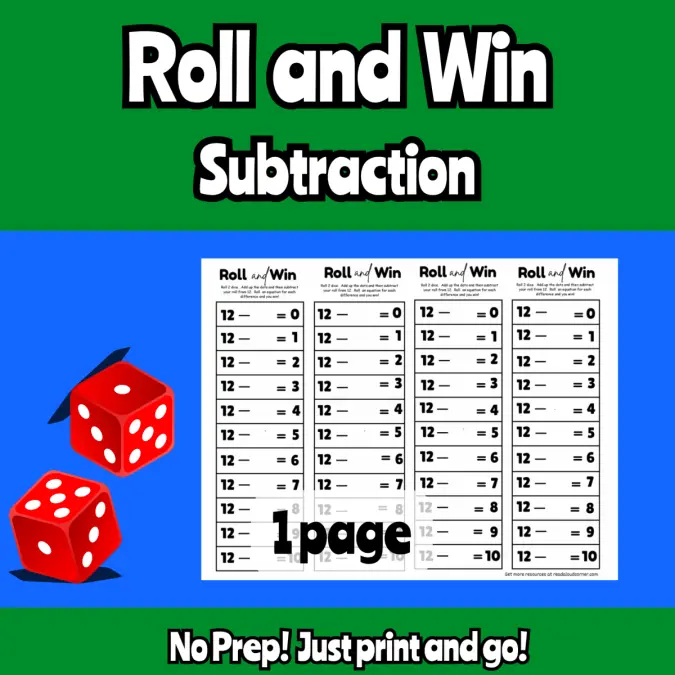 Roll and Win Subtraction