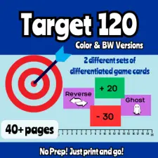 Target 120 Number Line Game | 2nd Grade Reveal Math Unit 3 | Mental Math Fluency
