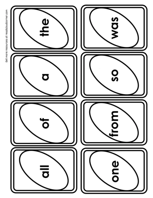 Kindergarten Sight Word Cards: Black & White