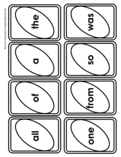 Kindergarten Sight Word Cards: Black & White